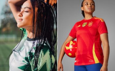 Super Falcons’ Onyinyechi Salome Zogg Poses in Spain’s Olympic Kit for Adidas Campaign, Sparking Controversy