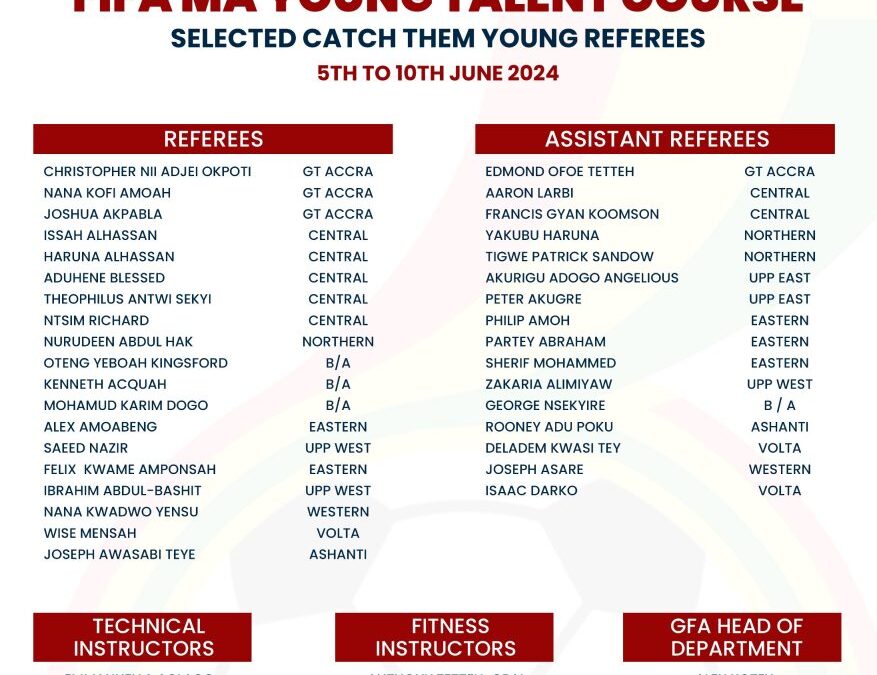 FIFA Young Talent Course to Enhance Refereeing Skills in Ghana