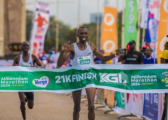 Kenyan Bernard Cheriyout Sang Wins 2024 KGL Foundation Millennium Marathon in Accra