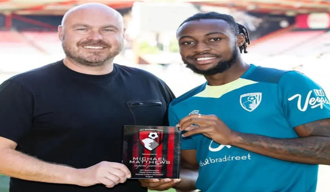 Antoine Semenyo Named Bournemouth’s Player of the Month After Stellar August Performance