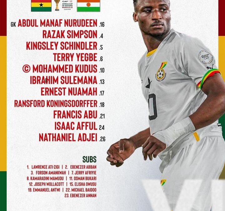 Mohammed Kudus to Captain Ghana Against Niger: A Chance for Redemption