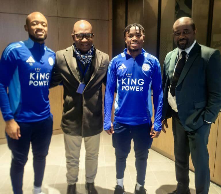 GFA President Kurt Okraku and VP Mark Addo Visit Injured Black Stars Duo at Leicester City