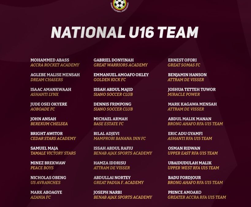 Ghana U-16 Team Gears Up for Guadeloupe Tournament as Second Screening Phase Begins