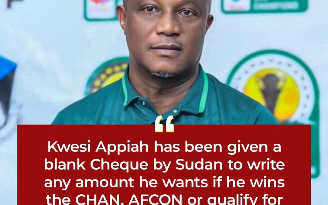 Sudan Hand Kwesi Appiah a Blank Cheque in Stunning Show of Trust