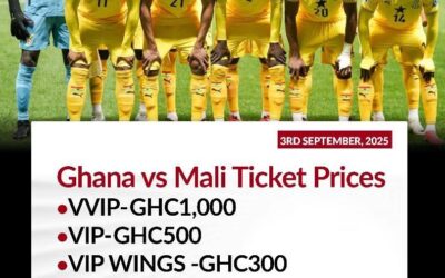 Ticket Prices Announced for Ghana vs Mali World Cup Qualifier