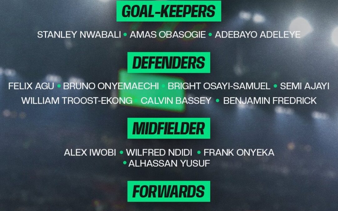 Super Eagles Unveil Star-Studded Squad as Sevilla’s Adams Earns First Call-Up