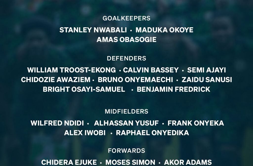 🇳🇬🦅 Official: Super Eagles Announce Squad for World Cup Qualifier Playoffs in Morocco!