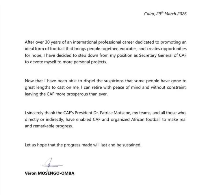 A Quiet Exit After a Storm: Véron Mosengo-Omba Steps Down from CAF